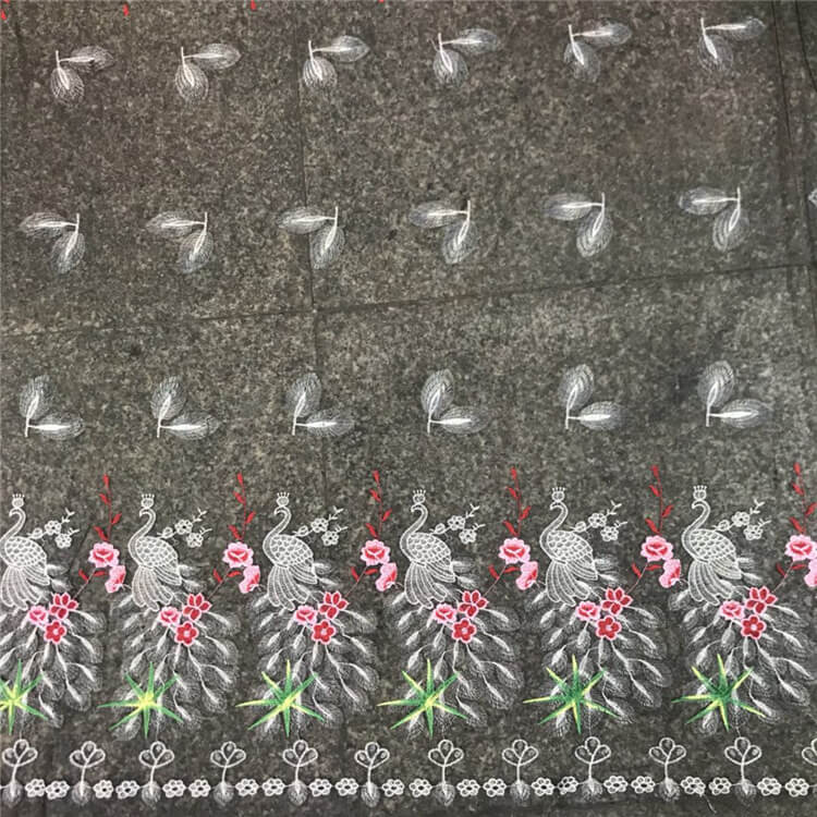 Embroidered Fabric Peacock Double Edge Polyester for Women's Wear Whol 3